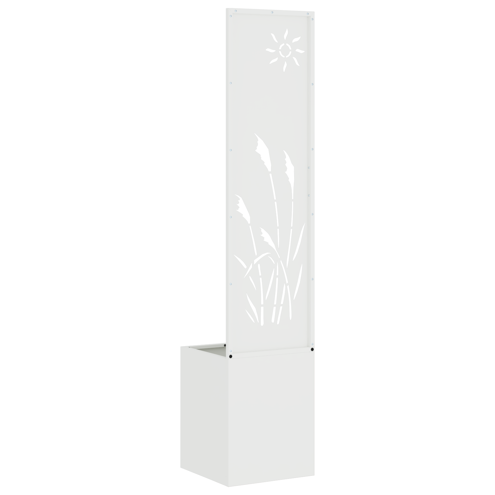 Tuinplant met Decoratief Paneel Wit 32 x 140 cm