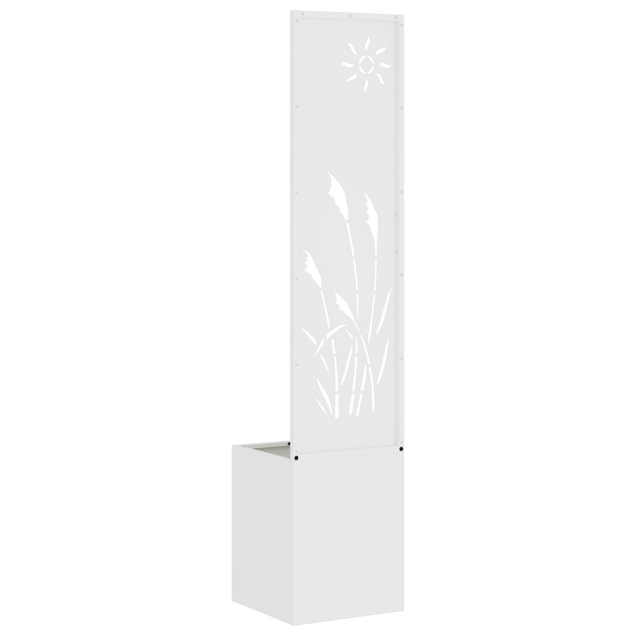 Tuinplant met Decoratief Paneel Wit 32 x 140 cm