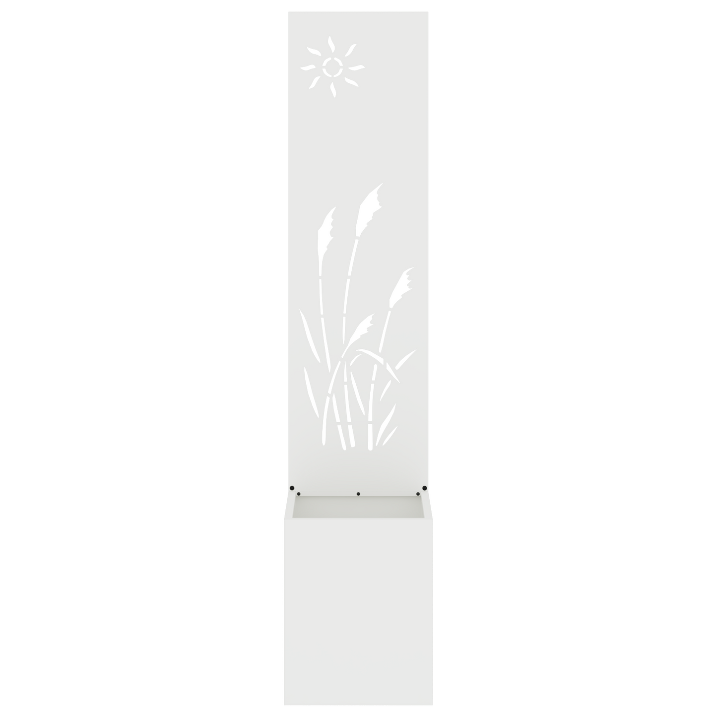 Tuinplant met Decoratief Paneel Wit 32 x 140 cm