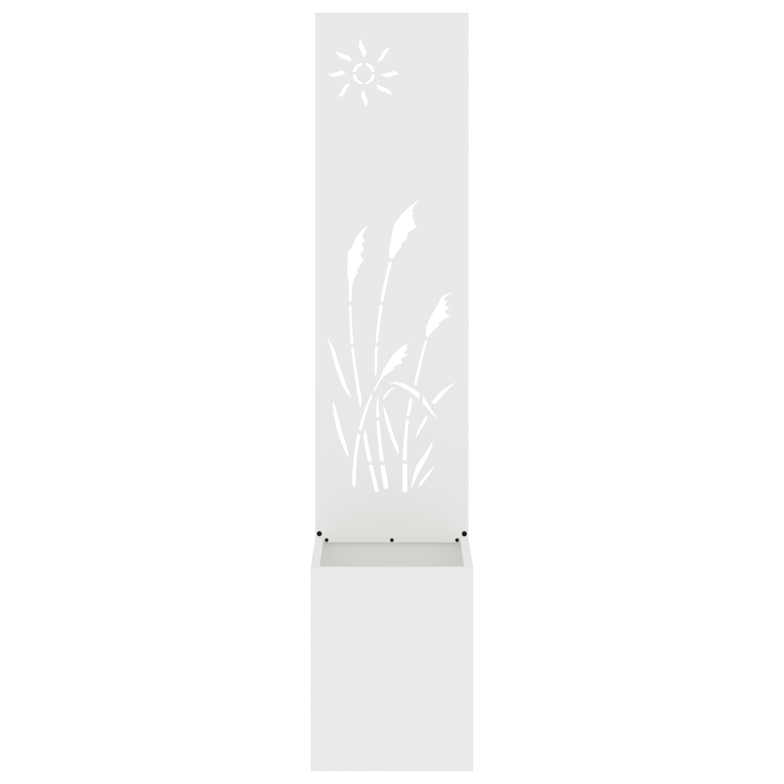 Tuinplant met Decoratief Paneel Wit 32 x 140 cm