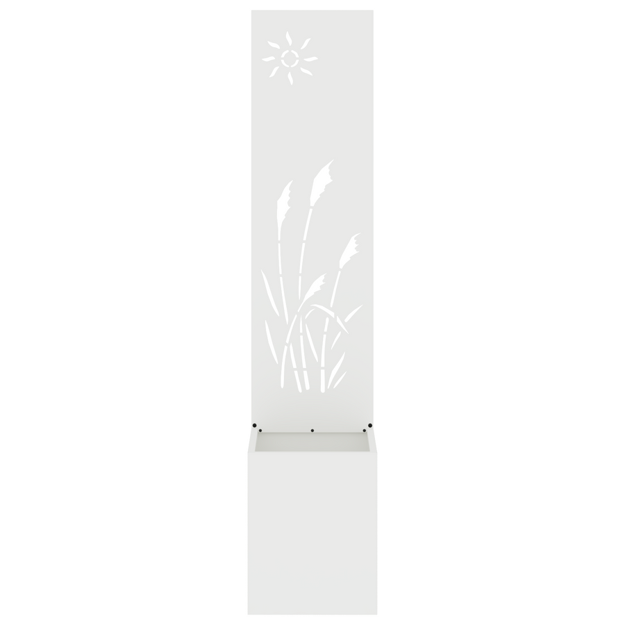 Tuinplant met Decoratief Paneel Wit 32 x 140 cm