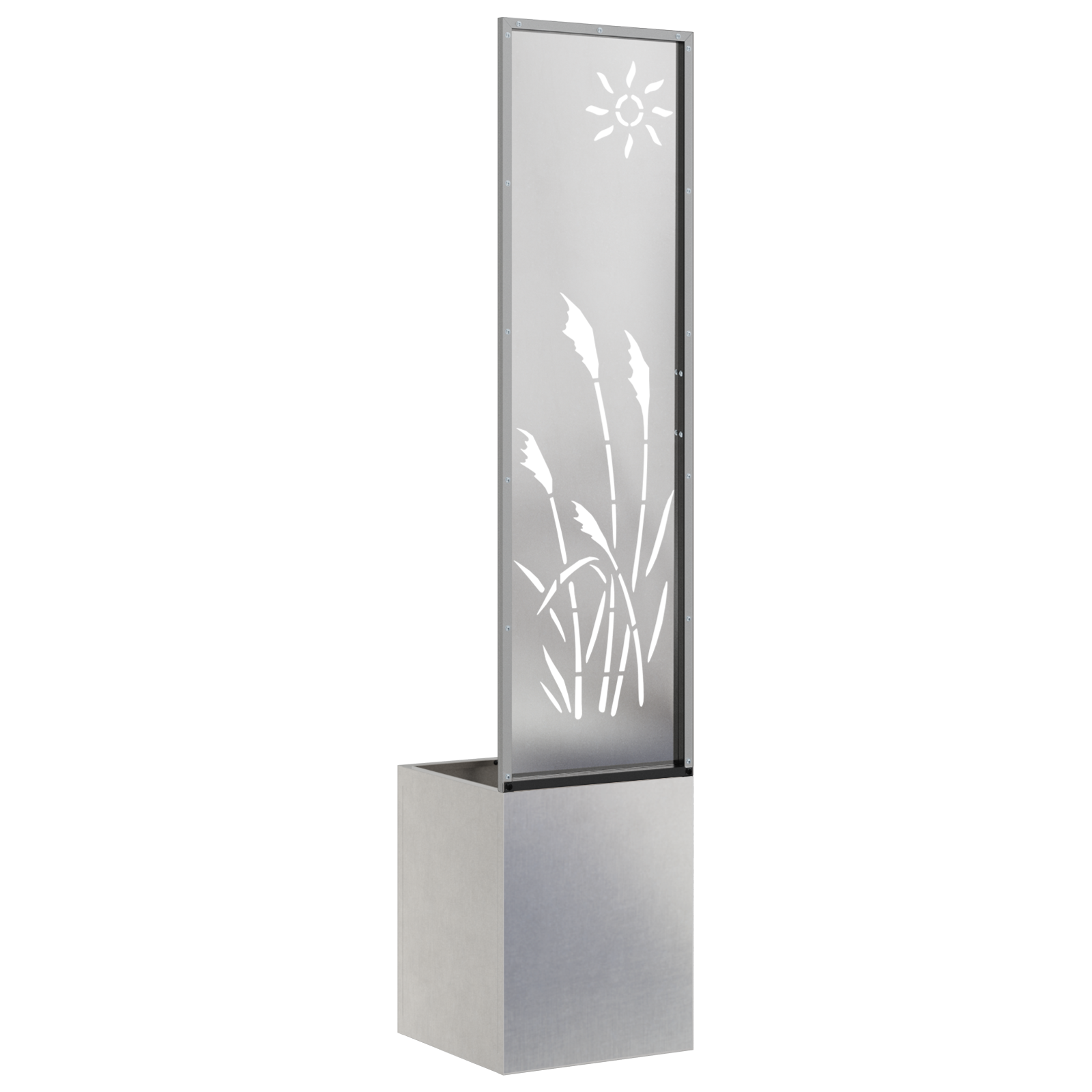 Tuinplant met Decoratief Paneel Zilver 32 x 140 cm