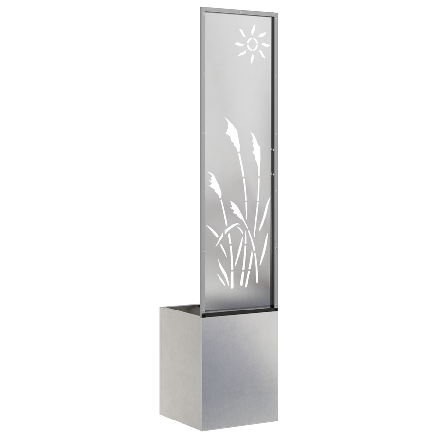 Tuinplant met Decoratief Paneel Zilver 32 x 140 cm