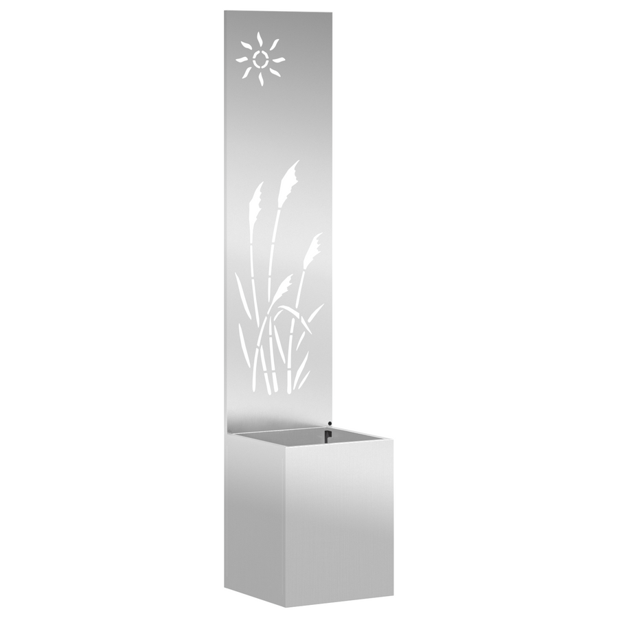 Tuinplant met Decoratief Paneel Zilver 32 x 140 cm