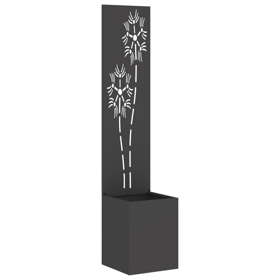 Tuinplant met Decoratief Paneel Zwart 32 x 140 cm