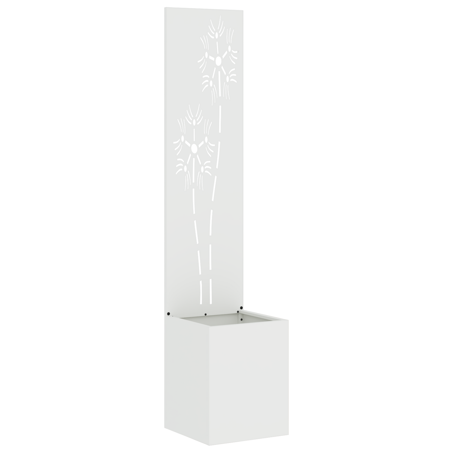 Tuinplant met Decoratief Paneel Wit 32 x 140 cm