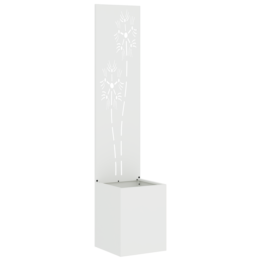 Tuinplant met Decoratief Paneel Wit 32 x 140 cm