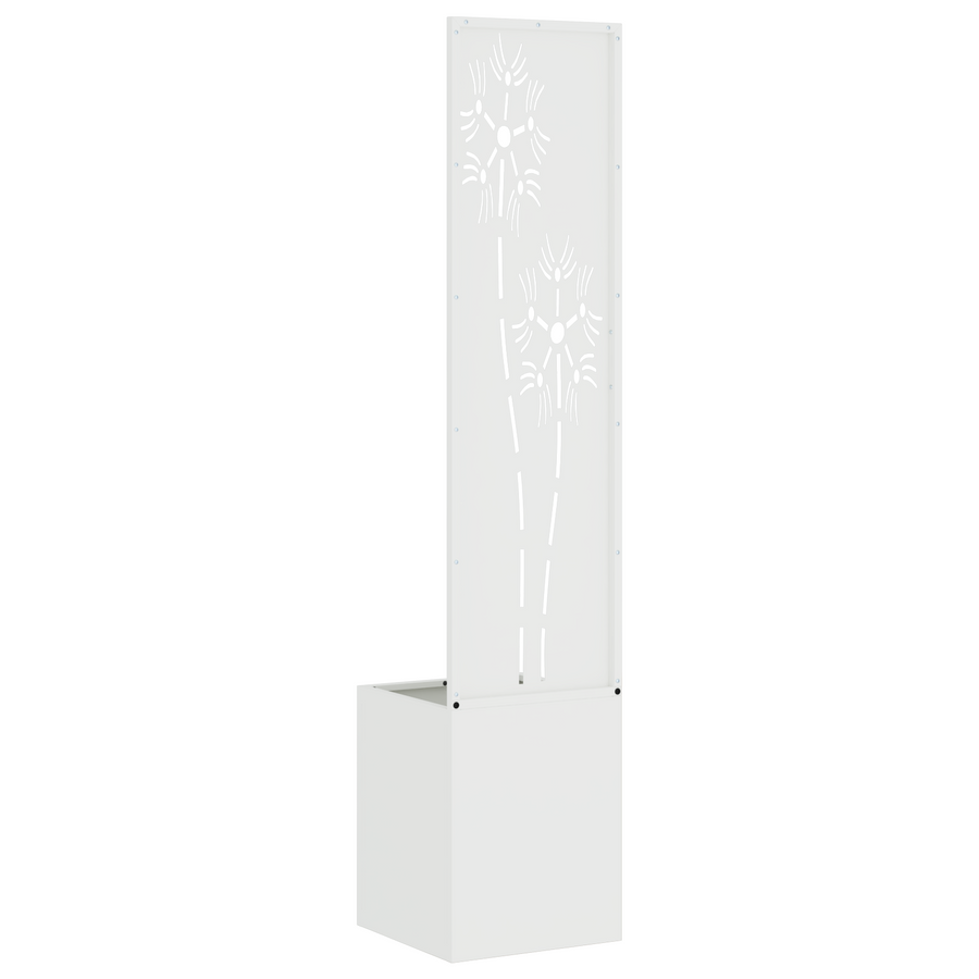 Tuinplant met Decoratief Paneel Wit 32 x 140 cm