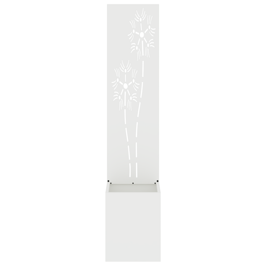 Tuinplant met Decoratief Paneel Wit 32 x 140 cm
