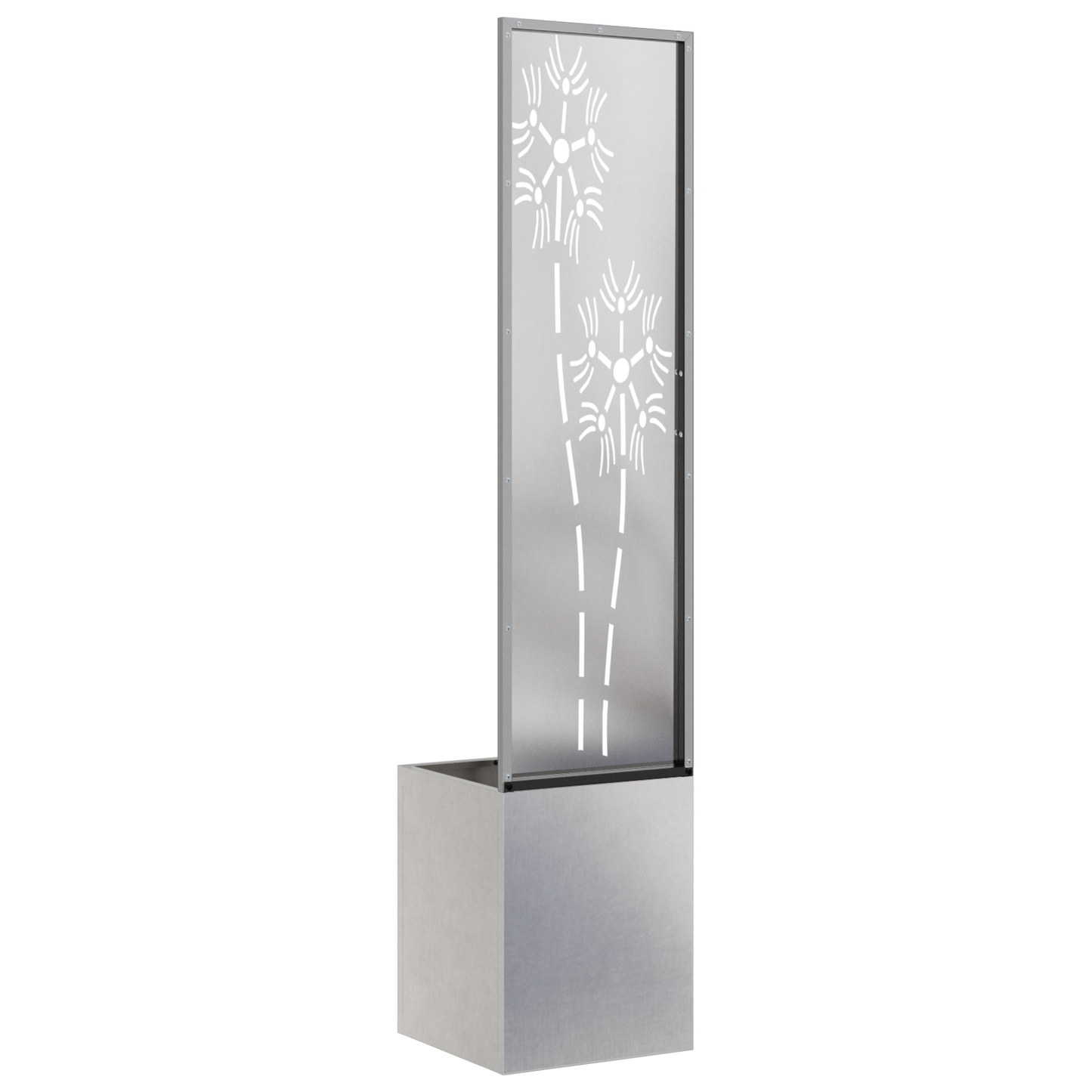 Tuinplant met Decoratief Paneel Zilver 32 x 140 cm