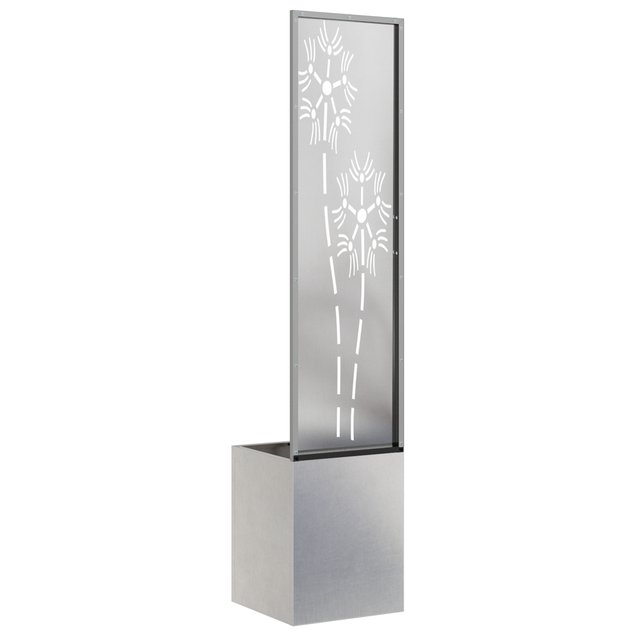 Tuinplant met Decoratief Paneel Zilver 32 x 140 cm
