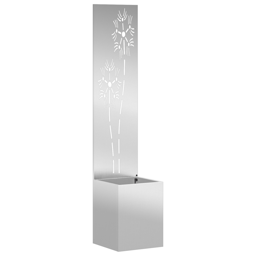 Tuinplant met Decoratief Paneel Zilver 32 x 140 cm