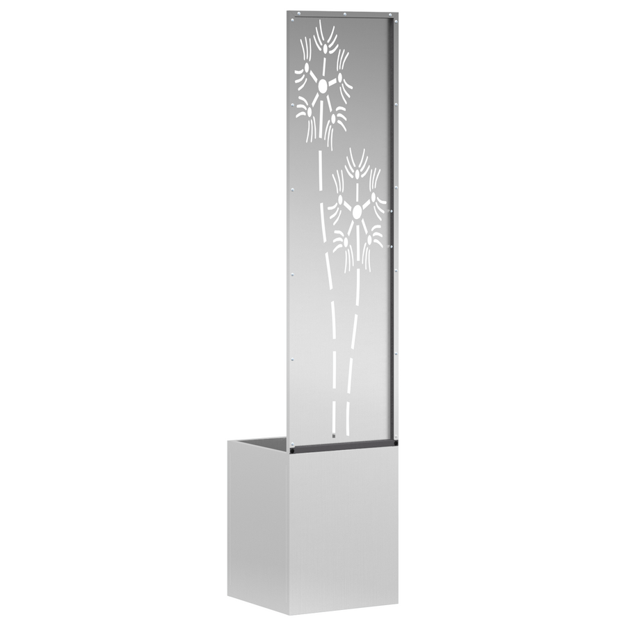Tuinplant met Decoratief Paneel Zilver 32 x 140 cm
