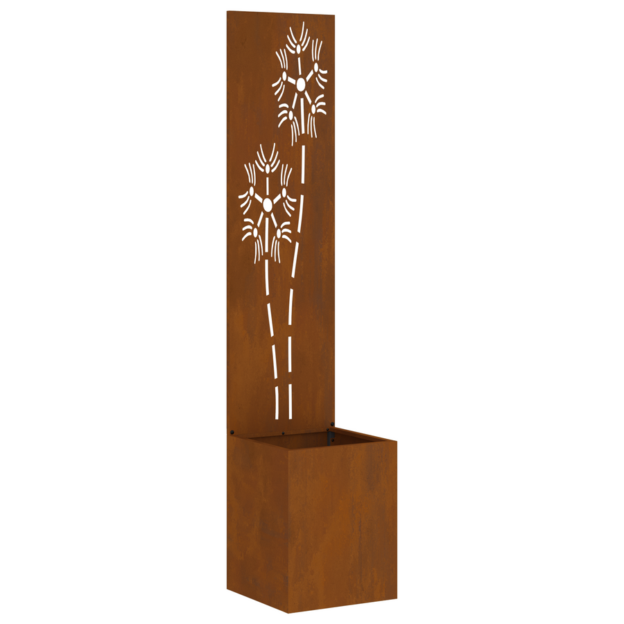 Tuinplant met Decoratief Paneel Roestig 32 x 140 cm Cortenstaal