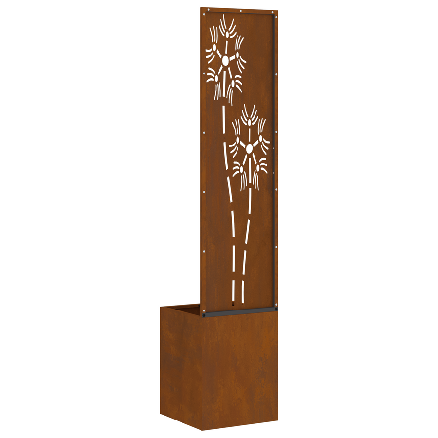 Tuinplant met Decoratief Paneel Roestig 32 x 140 cm Cortenstaal
