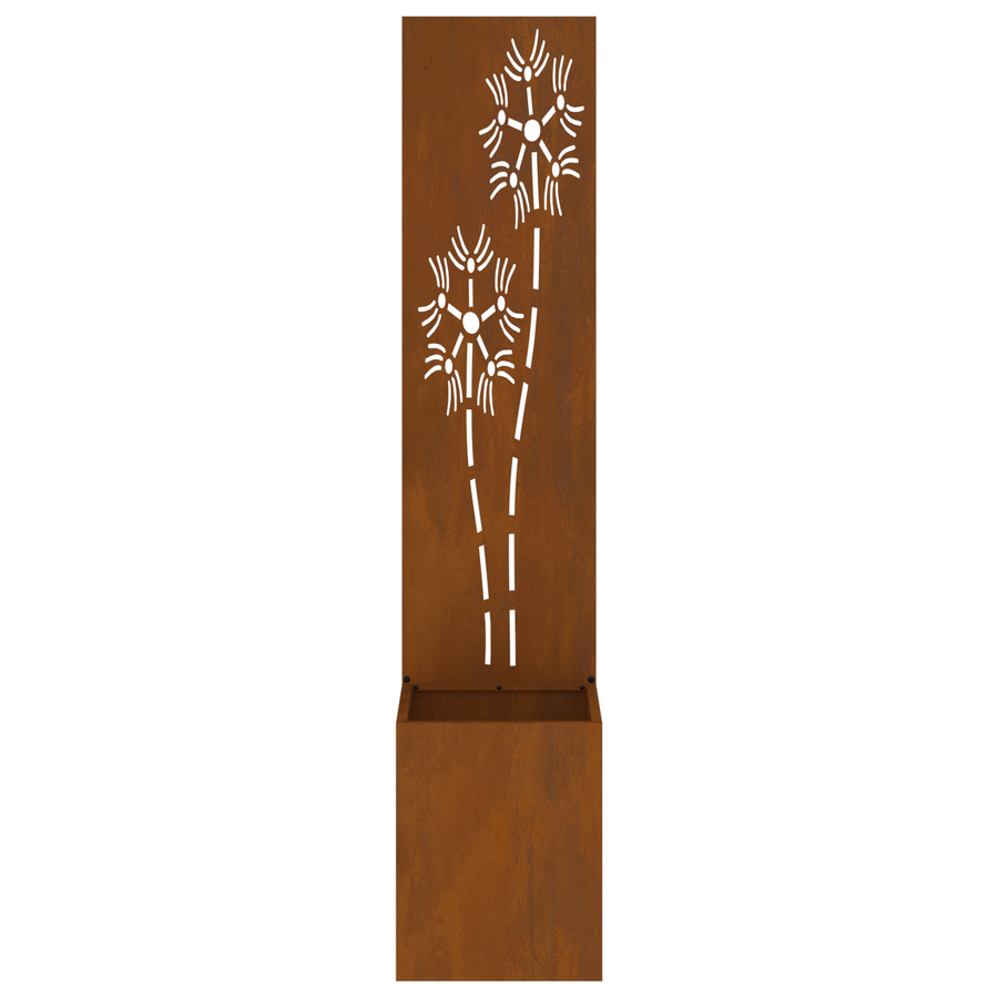 Tuinplant met Decoratief Paneel Roestig 32 x 140 cm Cortenstaal