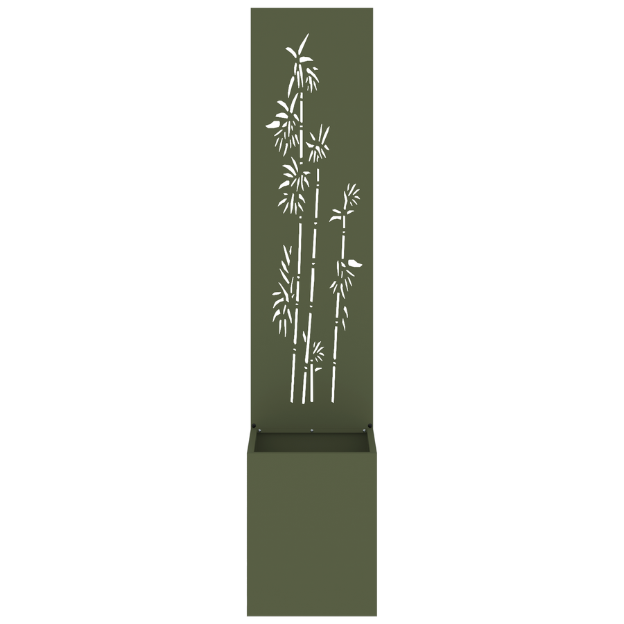Tuinplant met Decoratief Paneel Olijfgroen 32 x 140 cm