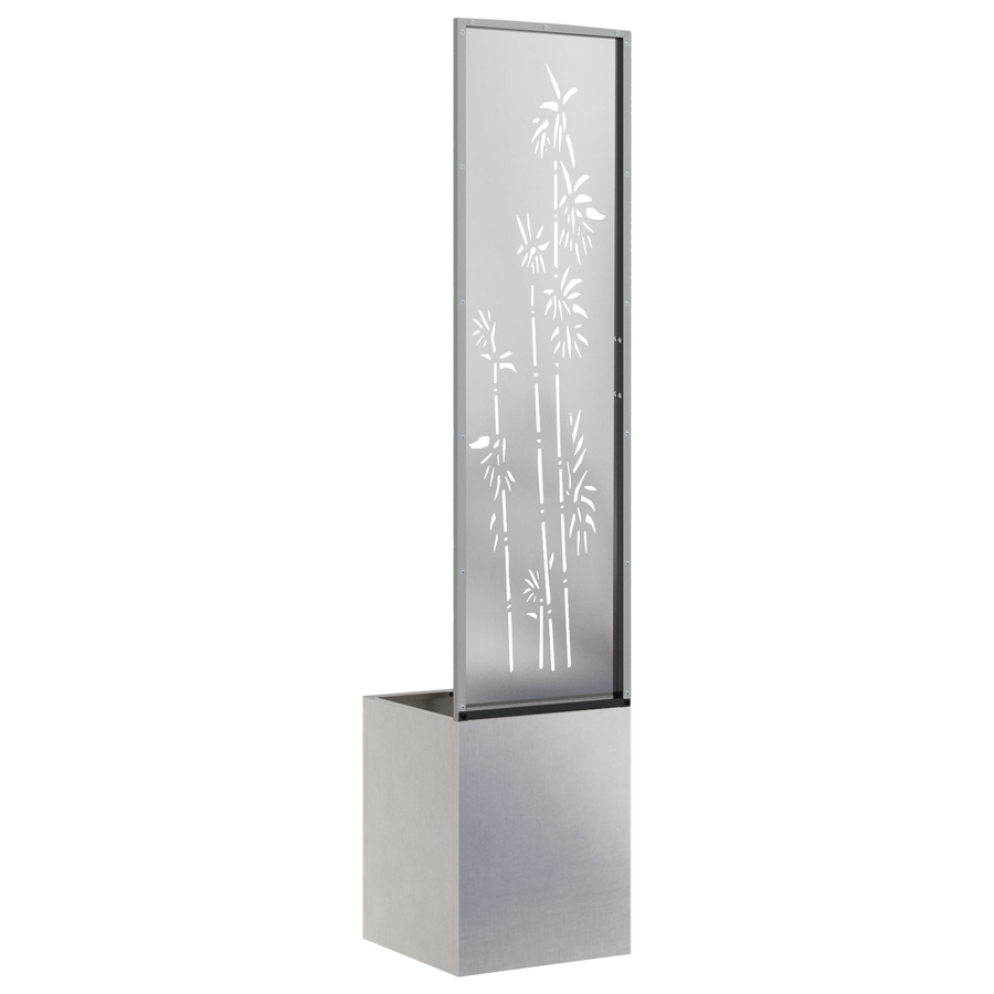 Tuinplant met Decoratief Paneel Zilver 32 x 140 cm