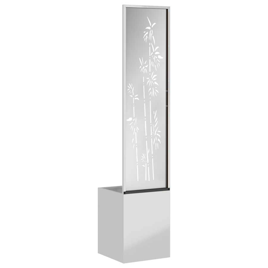 Tuinplant met Decoratief Paneel Zilver 32 x 140 cm