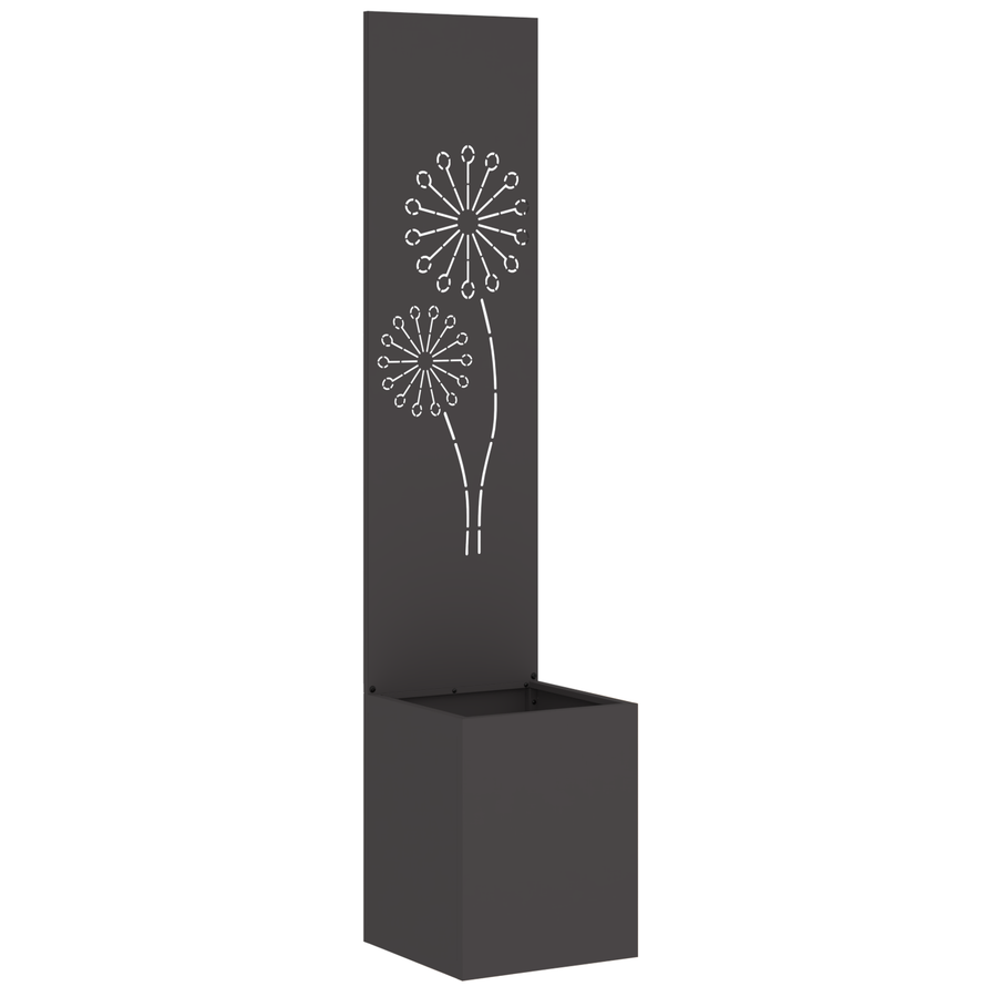 Tuinplant met Decoratief Paneel Zwart 32 x 140 cm