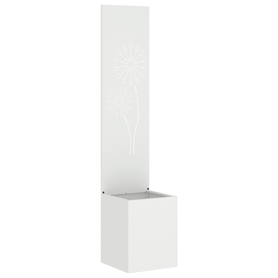 Tuinplant met Decoratief Paneel Wit 32 x 140 cm