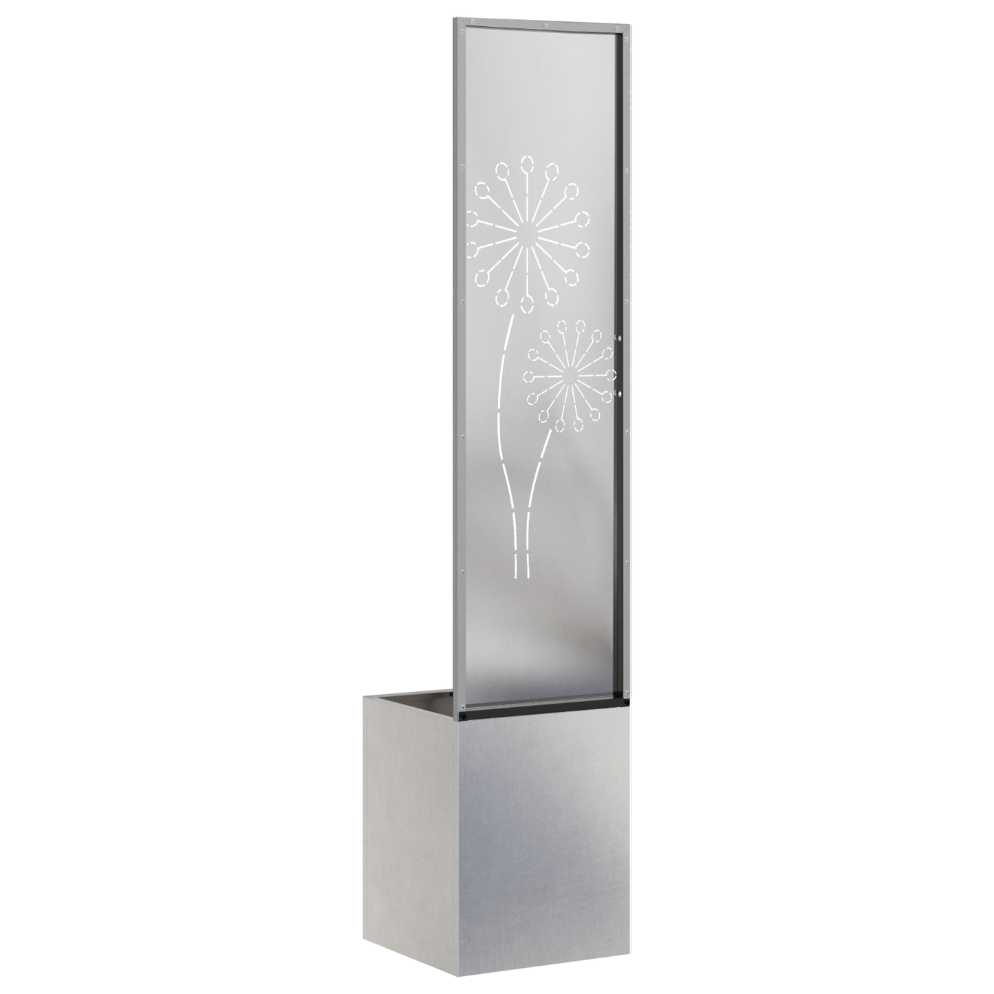 Tuinplant met Decoratief Paneel Zilver 32 x 140 cm