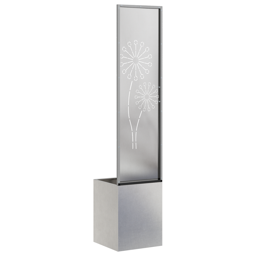 Tuinplant met Decoratief Paneel Zilver 32 x 140 cm