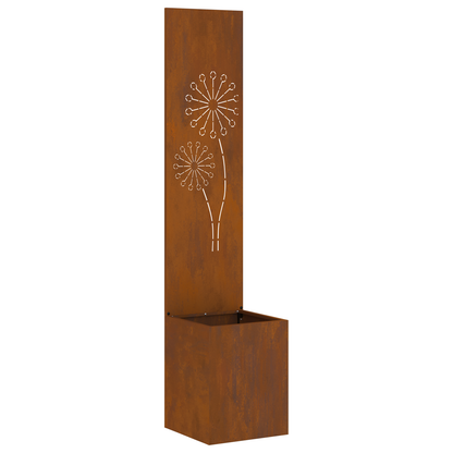 Tuinplant met Decoratief Paneel Roestig 32 x 140 cm Cortenstaal
