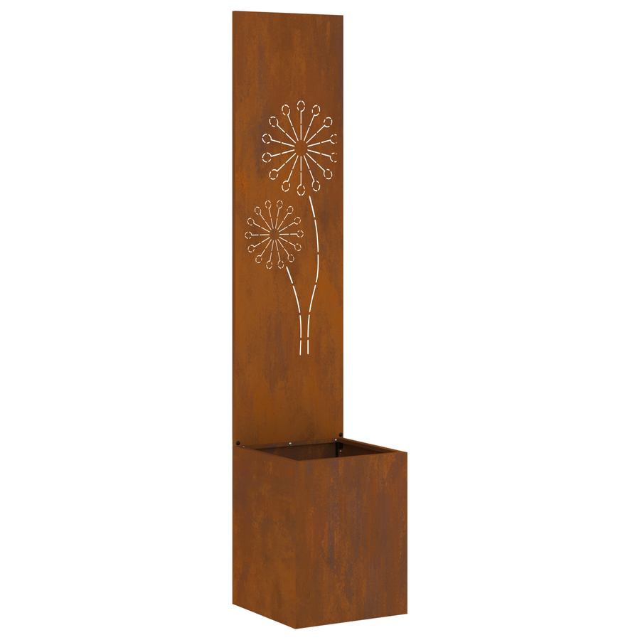 Tuinplant met Decoratief Paneel Roestig 32 x 140 cm Cortenstaal