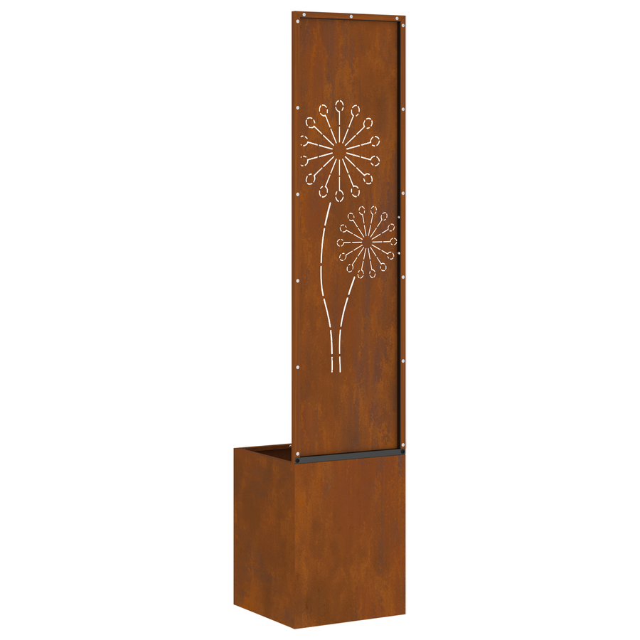 Tuinplant met Decoratief Paneel Roestig 32 x 140 cm Cortenstaal