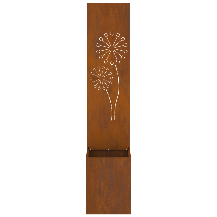 Tuinplant met Decoratief Paneel Roestig 32 x 140 cm Cortenstaal