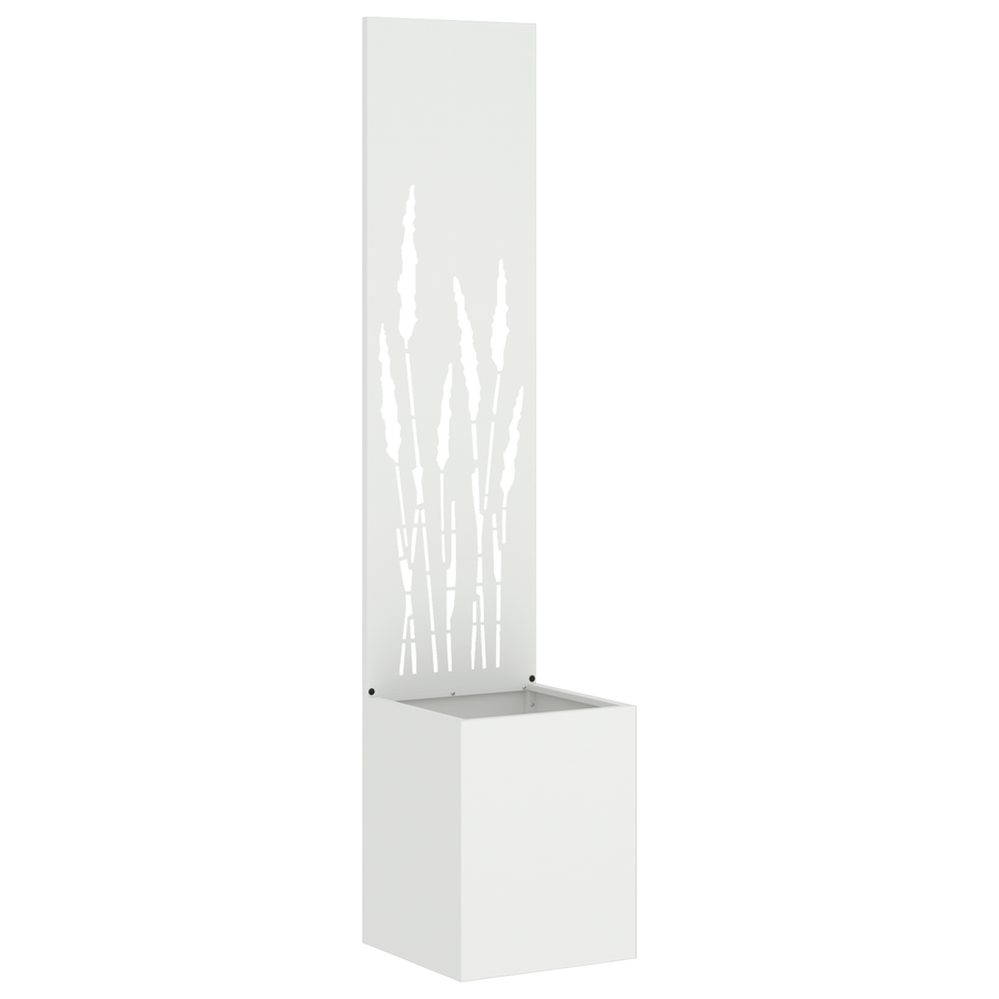 Tuinplant met Decoratief Paneel Wit 32 x 140 cm