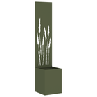 Garden Privacy Screen Olive Green 32 x 140 cm Cold Rolled Steel