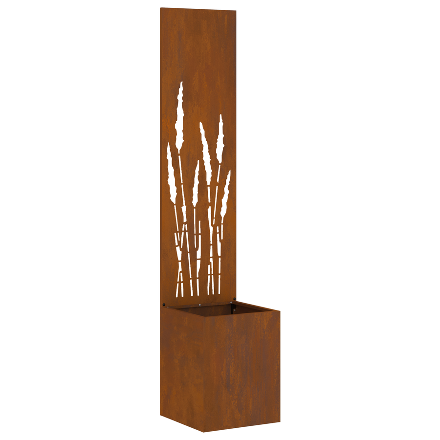 Tuinplant met Decoratief Paneel Roestig 32 x 140 cm Cortenstaal