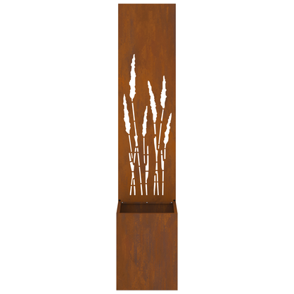Tuinplant met Decoratief Paneel Roestig 32 x 140 cm Cortenstaal