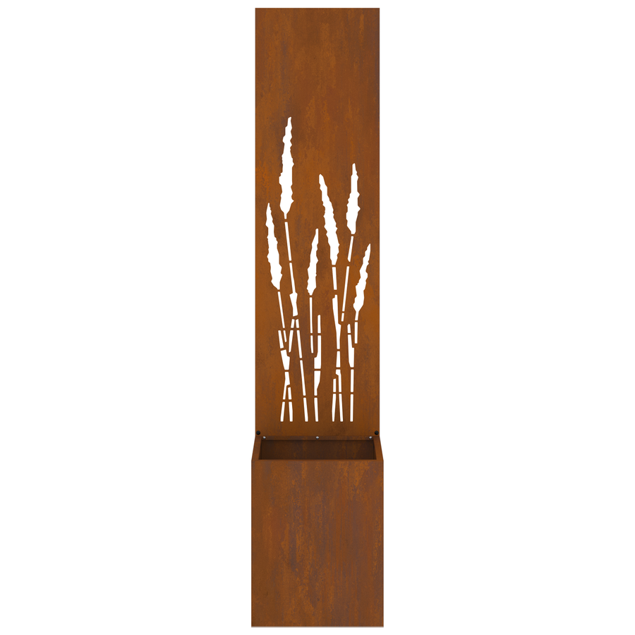 Tuinplant met Decoratief Paneel Roestig 32 x 140 cm Cortenstaal