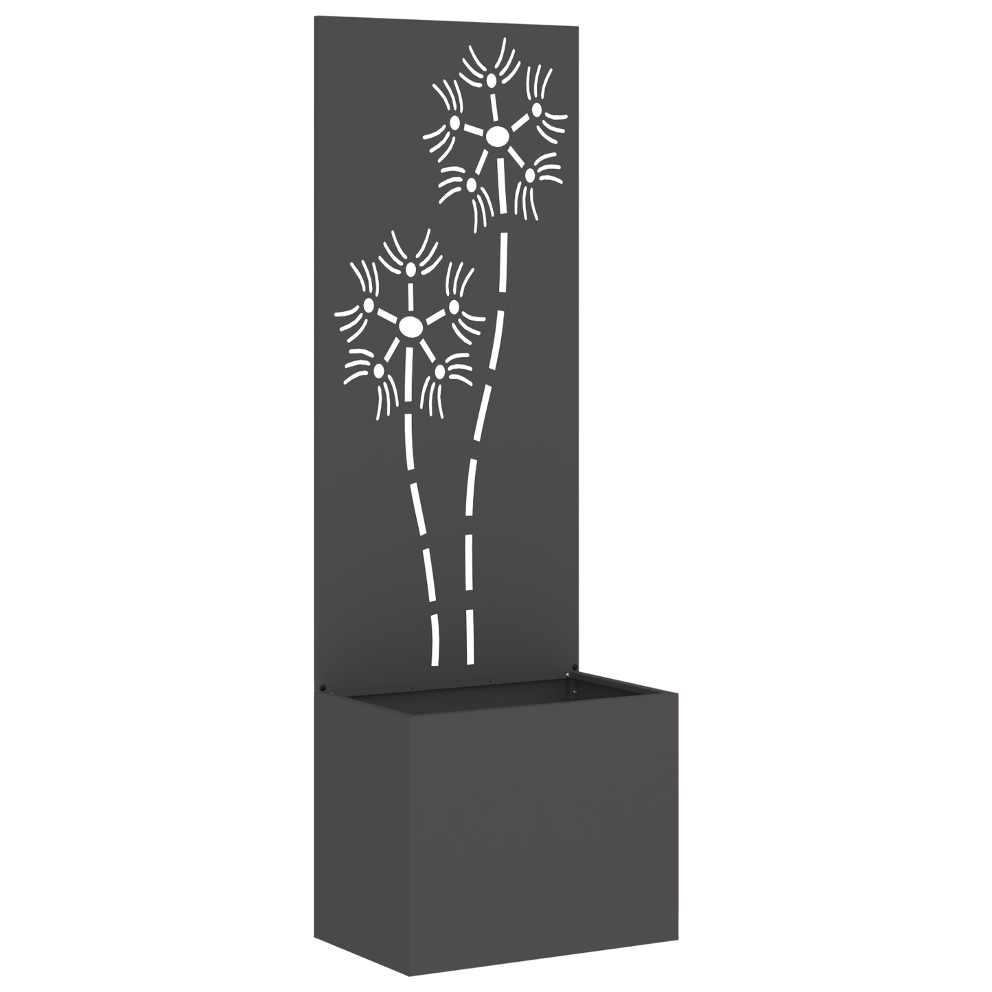 Tuinplant met Decoratief Paneel Zwart 50 x 140 cm