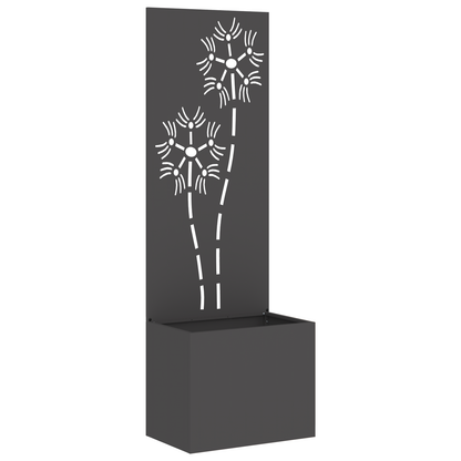 Tuinplant met Decoratief Paneel Zwart 50 x 140 cm