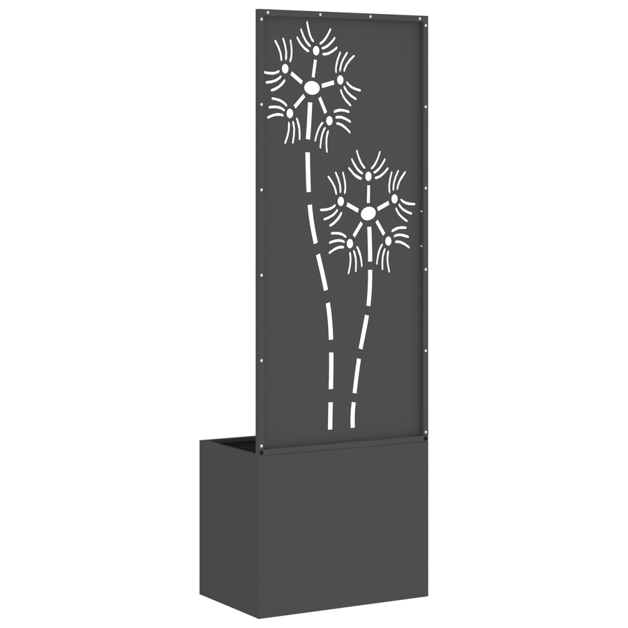 Tuinplant met Decoratief Paneel Zwart 50 x 140 cm