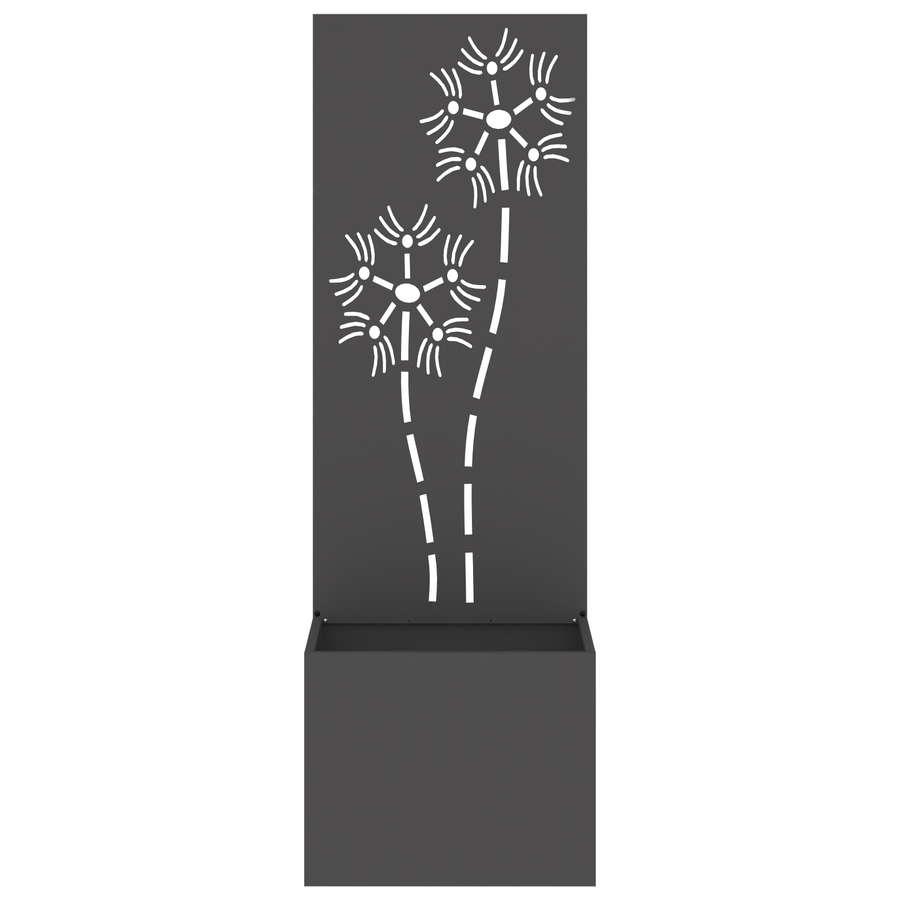 Tuinplant met Decoratief Paneel Zwart 50 x 140 cm