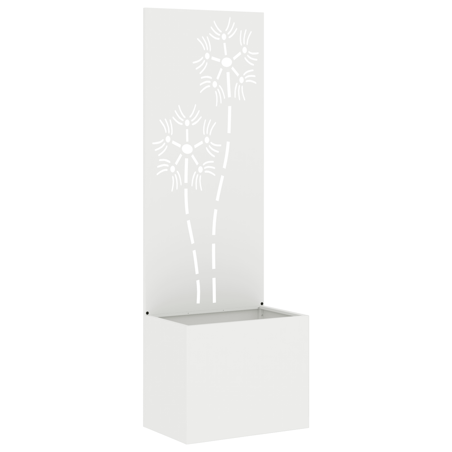 Tuinplant met Decoratief Paneel Wit 50 x 140 cm