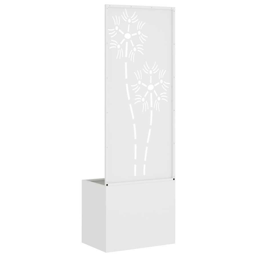 Tuinplant met Decoratief Paneel Wit 50 x 140 cm