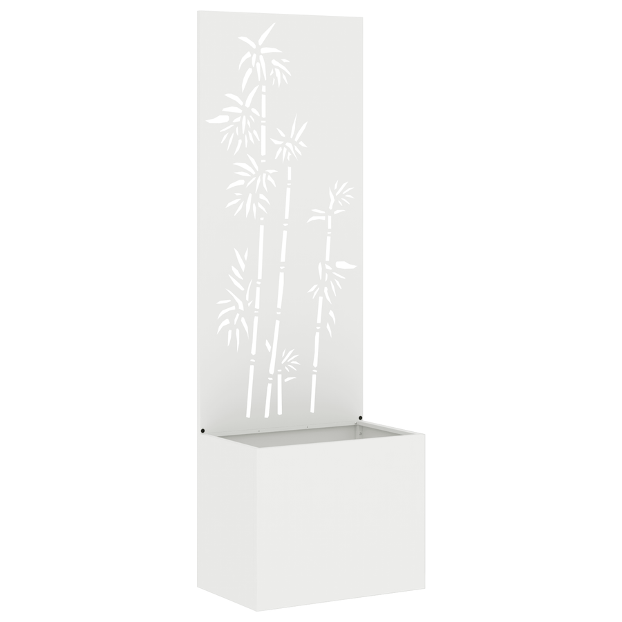 Tuinplant met Decoratief Paneel Wit 50 x 140 cm