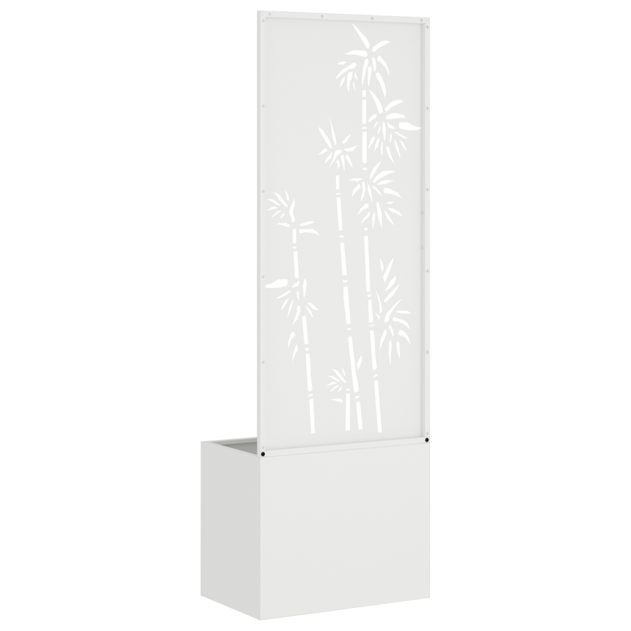 Tuinplant met Decoratief Paneel Wit 50 x 140 cm