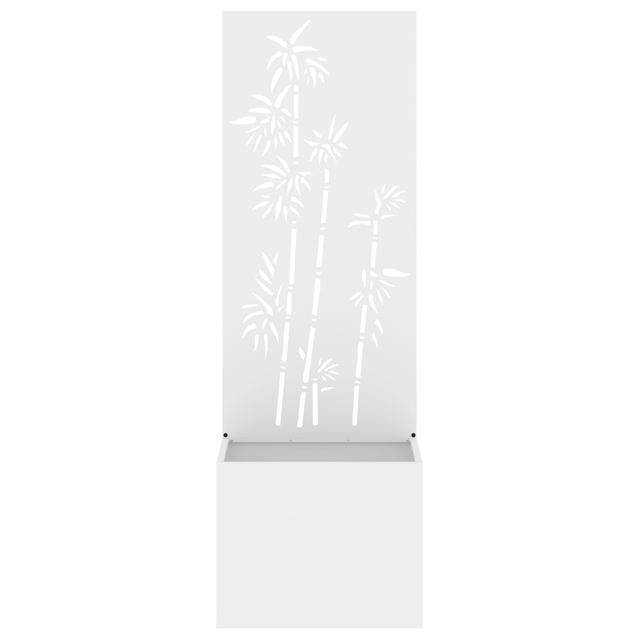 Tuinplant met Decoratief Paneel Wit 50 x 140 cm