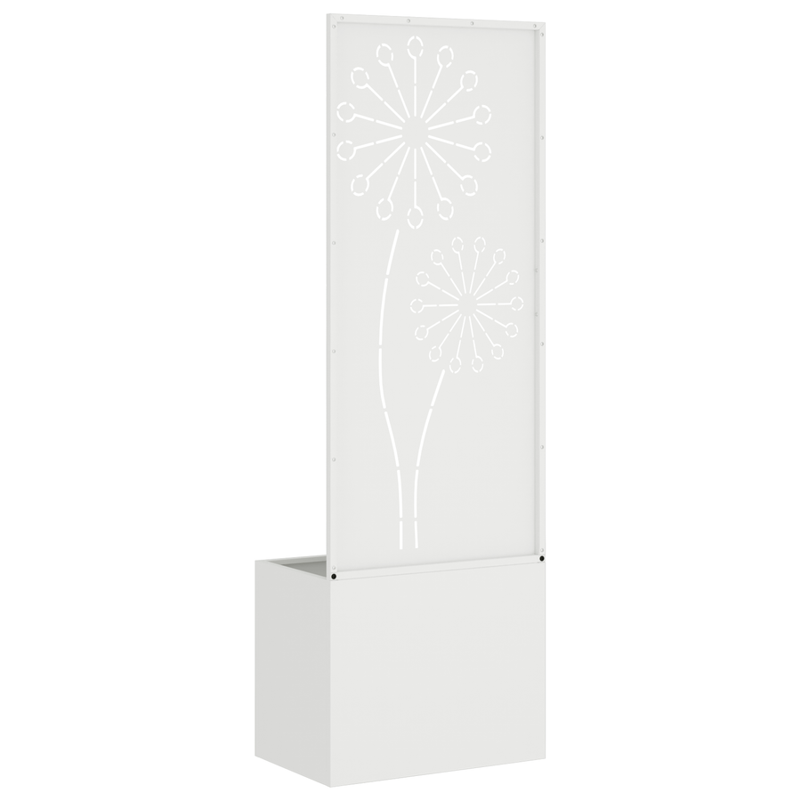 Tuinplant met Decoratief Paneel Wit 50 x 140 cm