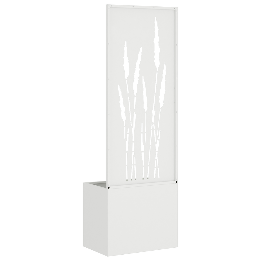 Tuinplant met Decoratief Paneel Wit 50 x 140 cm