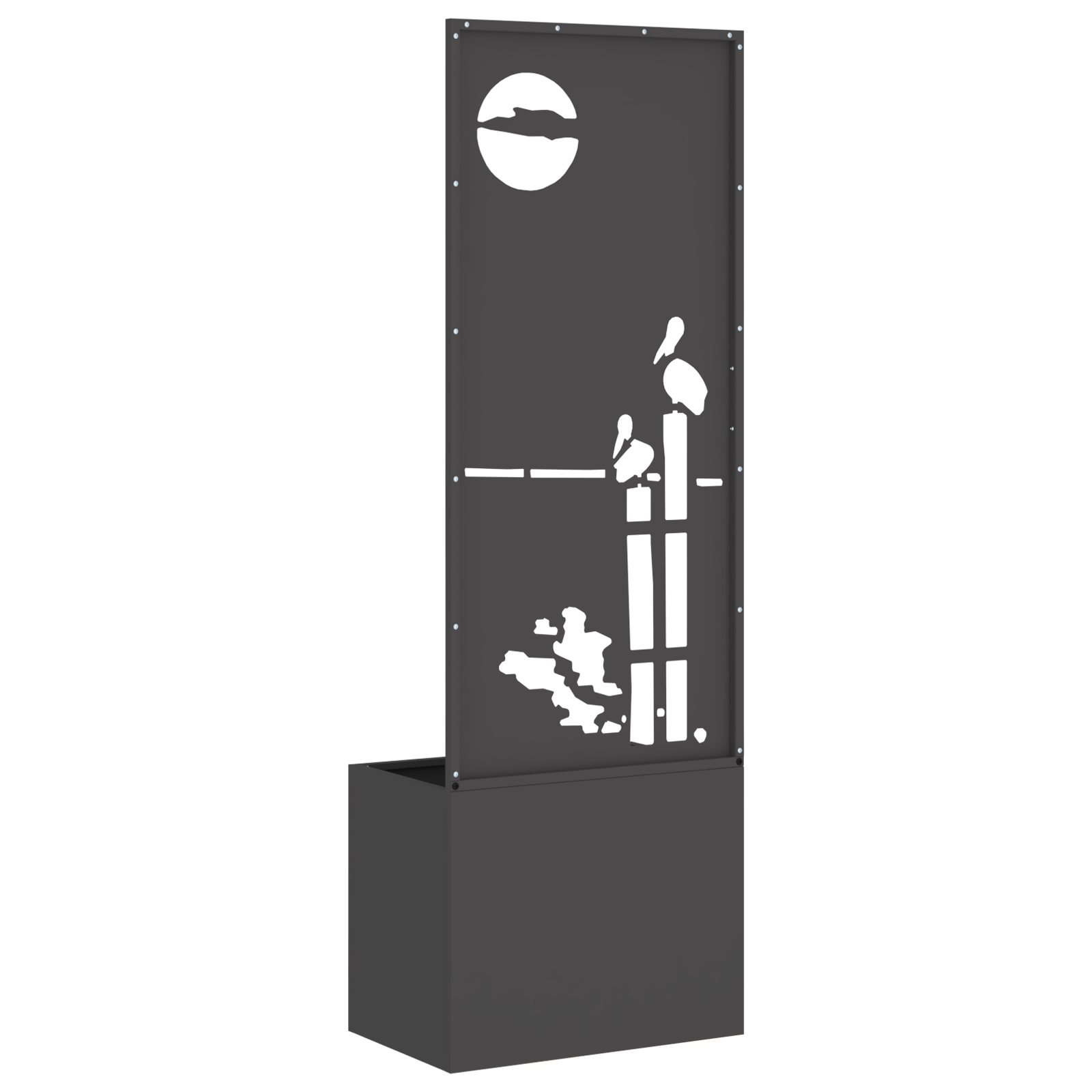 Tuinplant met Decoratief Paneel Zwart 50 x 140 cm