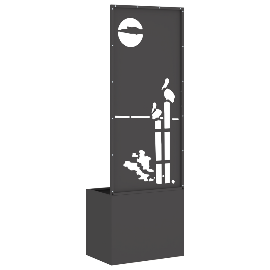 Tuinplant met Decoratief Paneel Zwart 50 x 140 cm