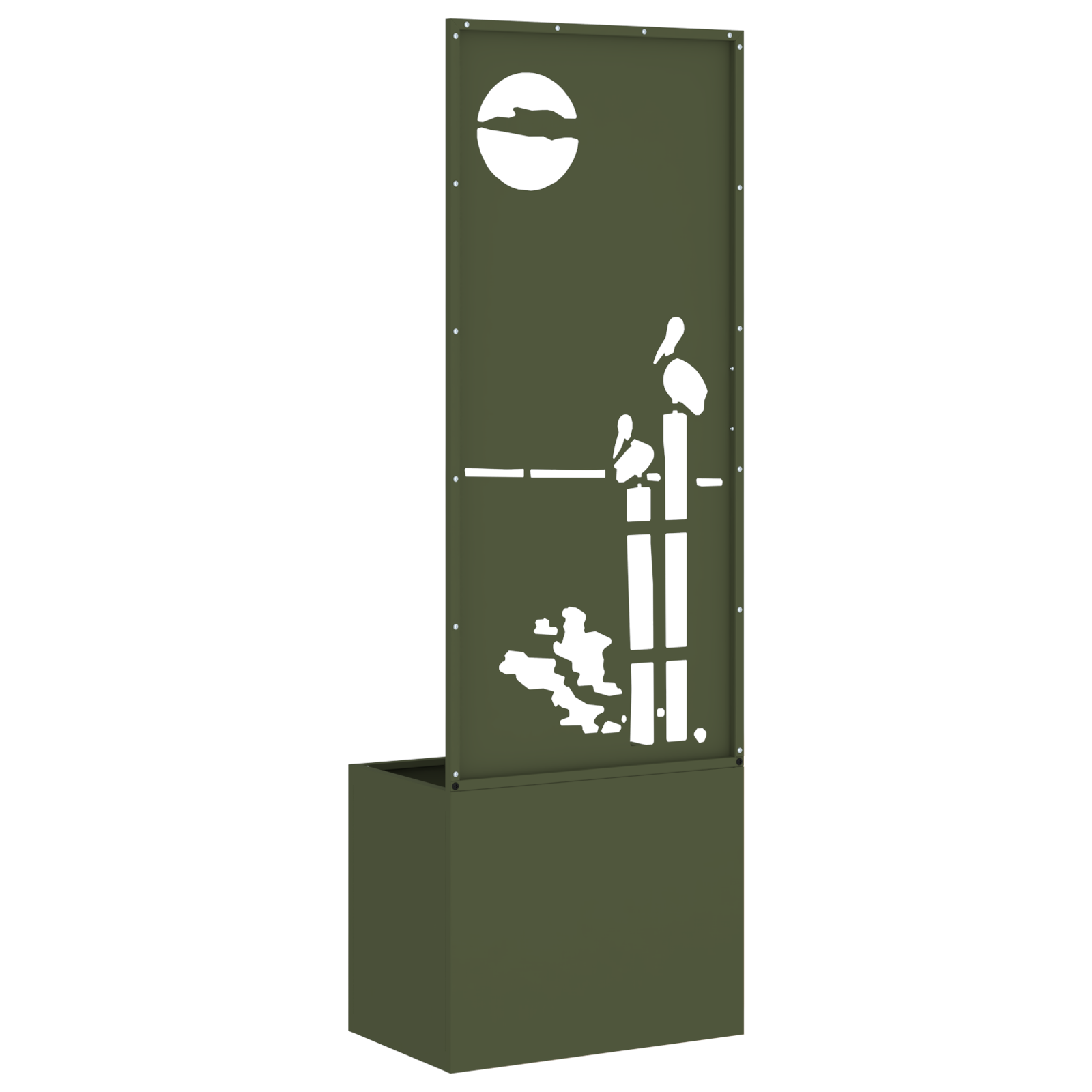 Tuinplant met Decoratief Paneel Olijfgroen 50 x 140 cm